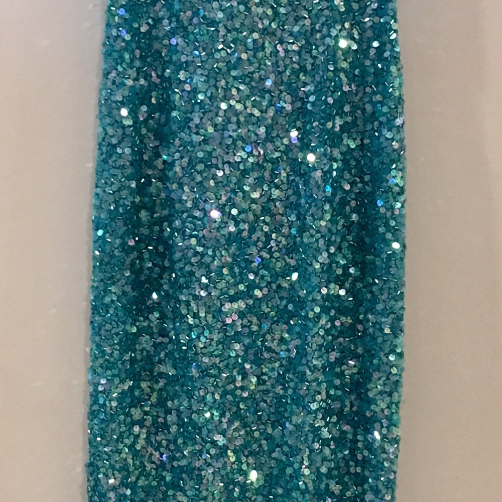 Lillie Rubin sequin turquoise gown